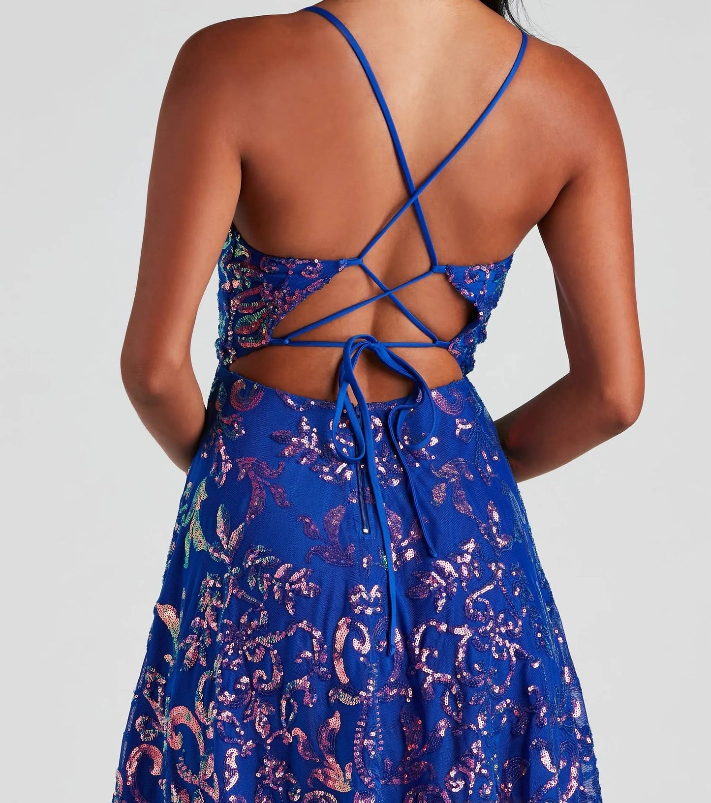 Sequin cocktail A-line party mini dress