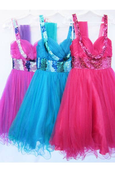 Short Dress With Sequins