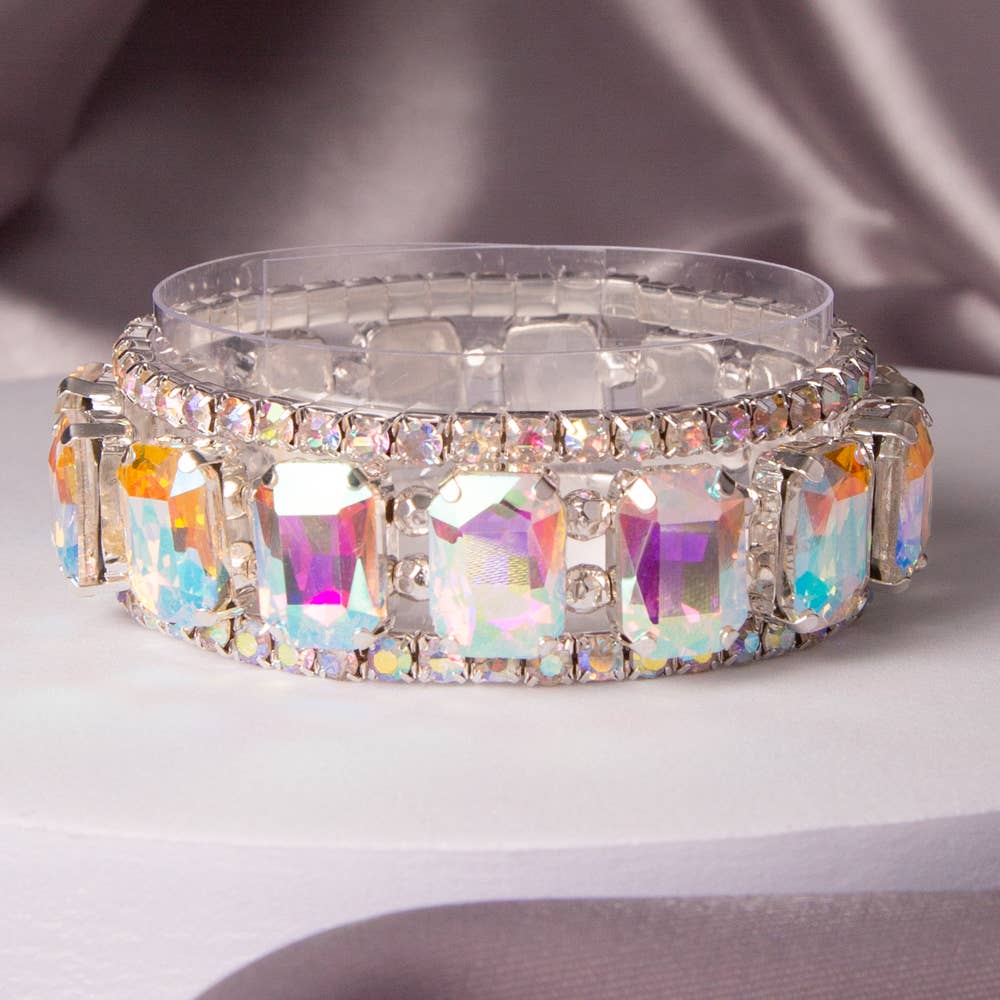 Multi-Cut Prong-Set Crystal Bracelet Set
