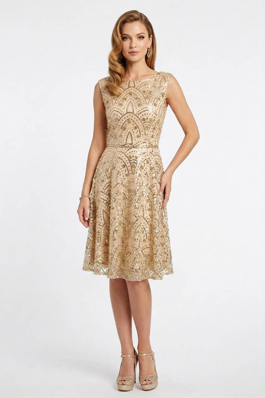 Short Dress With Metallic Details