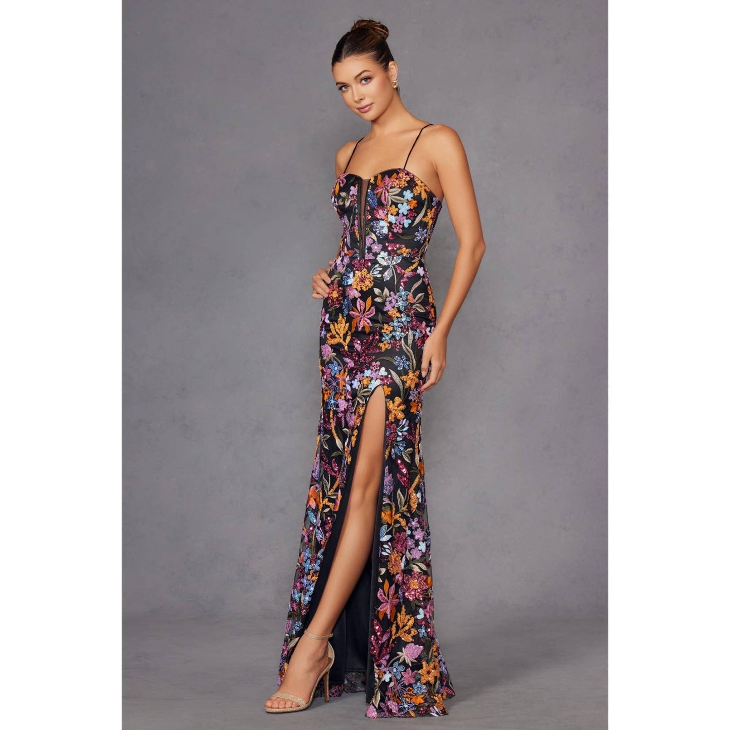 FLORAL EMBROIDERED GOWN
