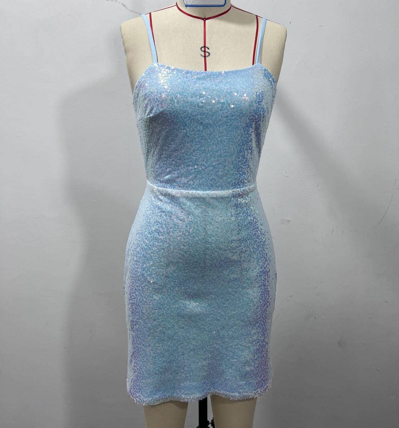 Party strap sequin mini dress