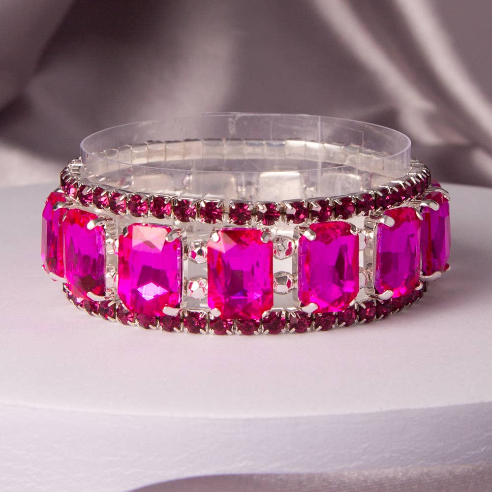 Multi-Cut Prong-Set Crystal Bracelet Set