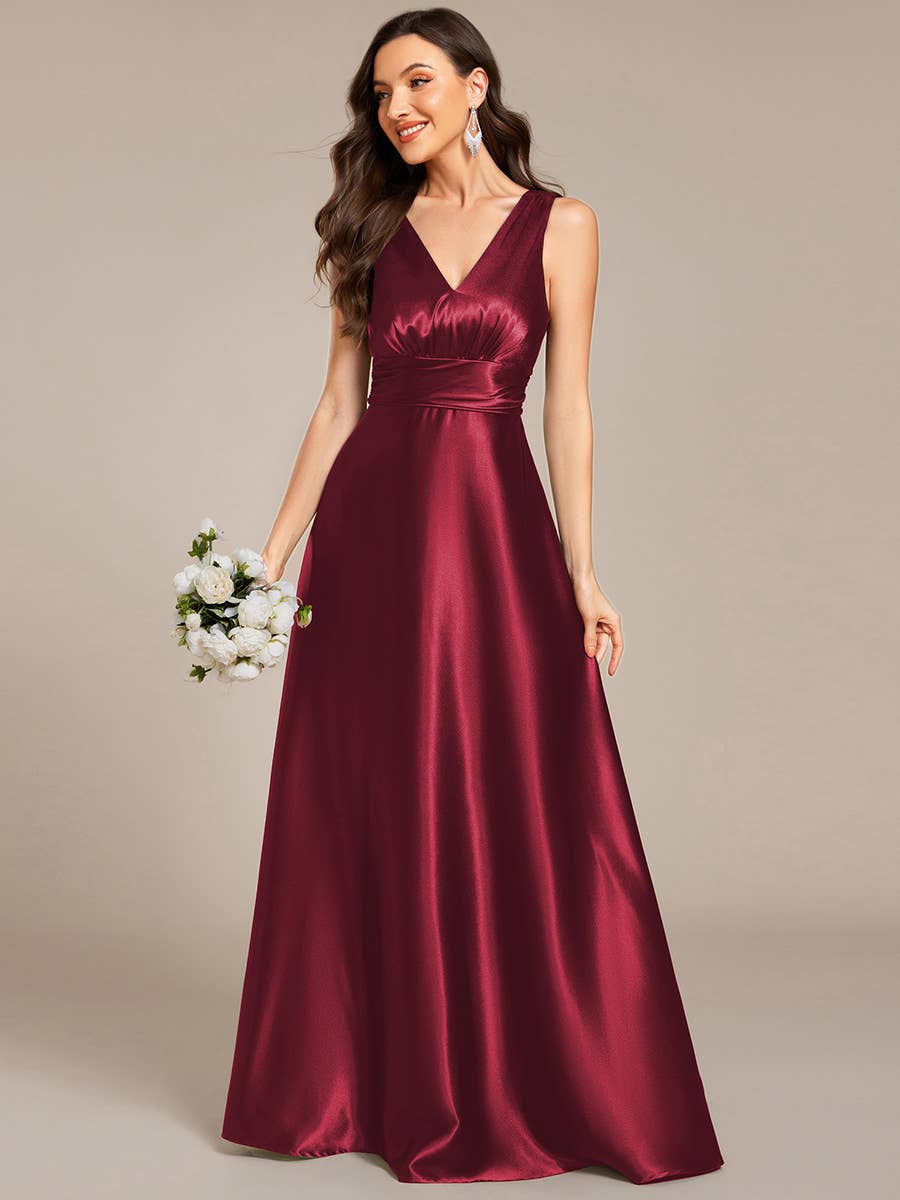 Elegant Satin Bridesmaid Dresses with Pockets