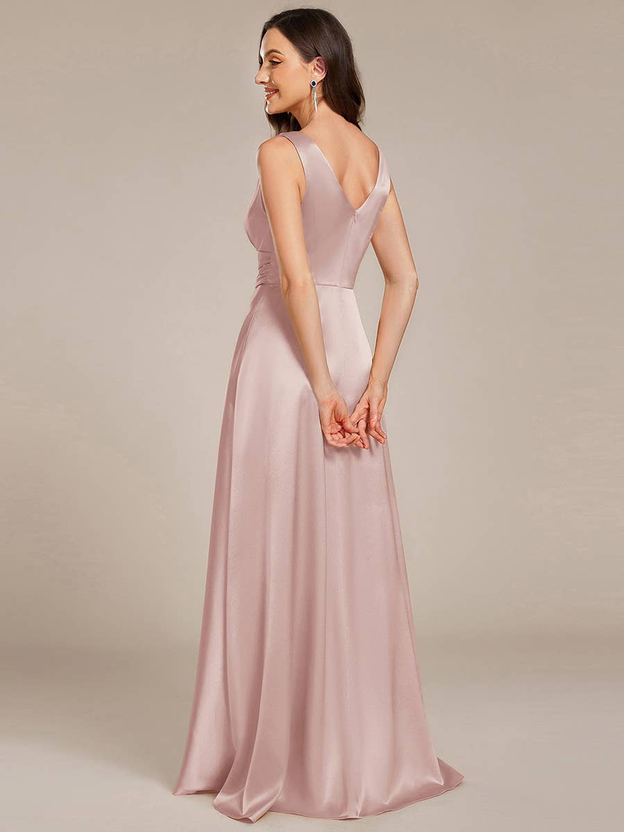 Elegant Satin Bridesmaid Dresses with Pockets
