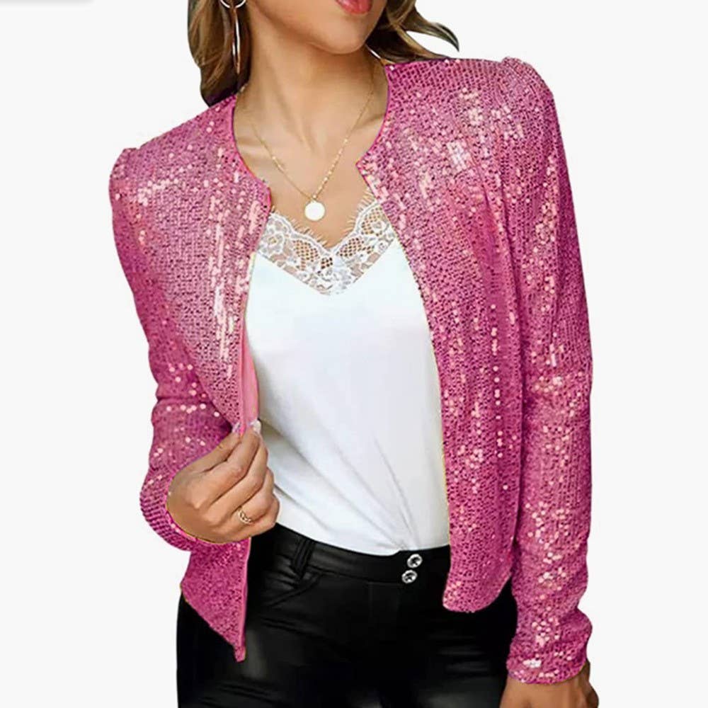 Sequin cropped jacket