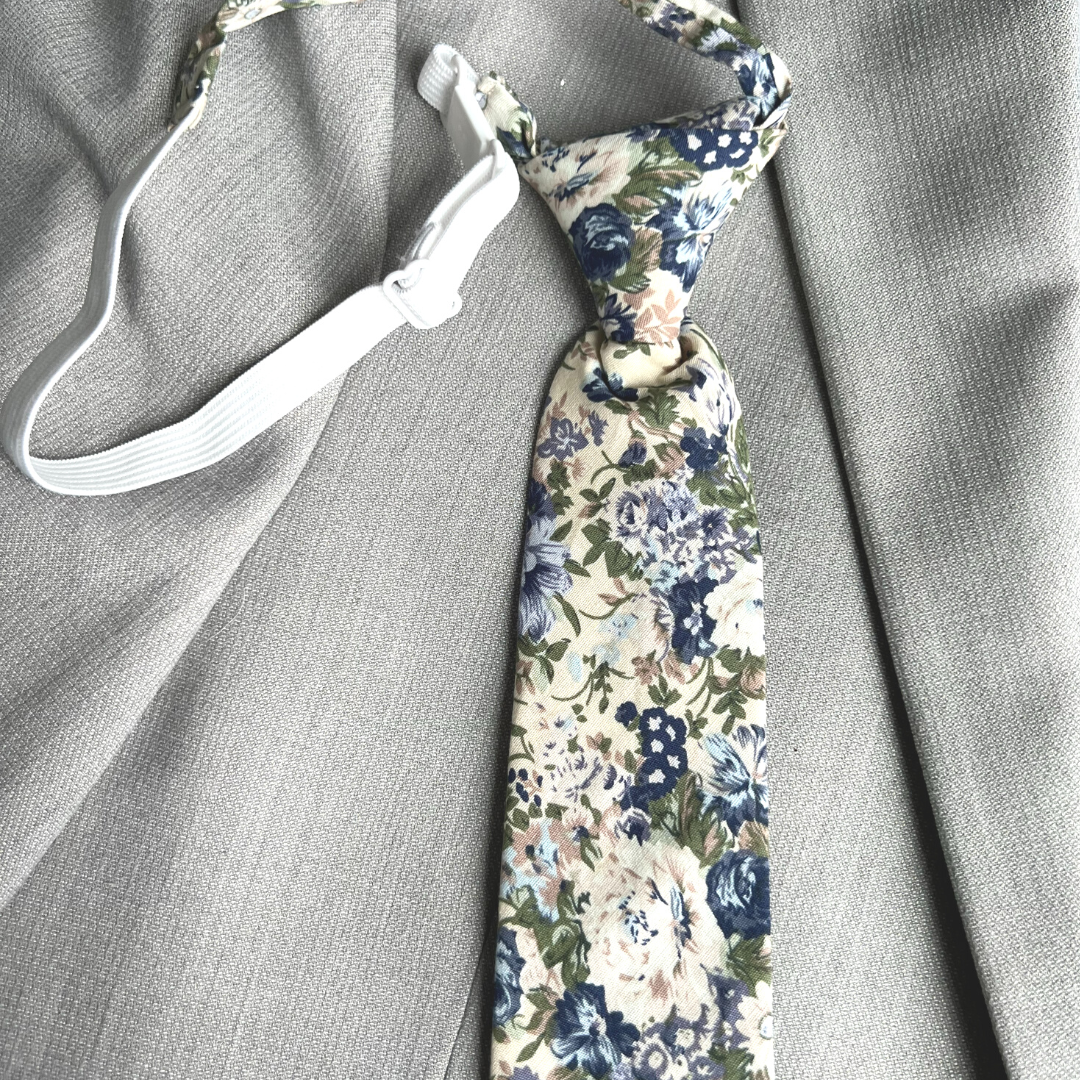 Tuscany Olive Green Floral Slim Tie