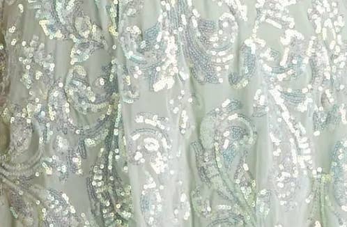 Backless embroidery sequin strap dress