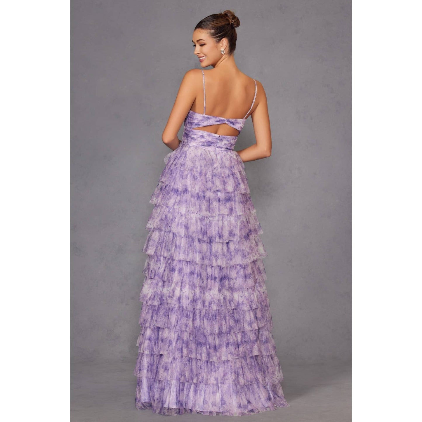 TIERED RUFFLED GOWN
