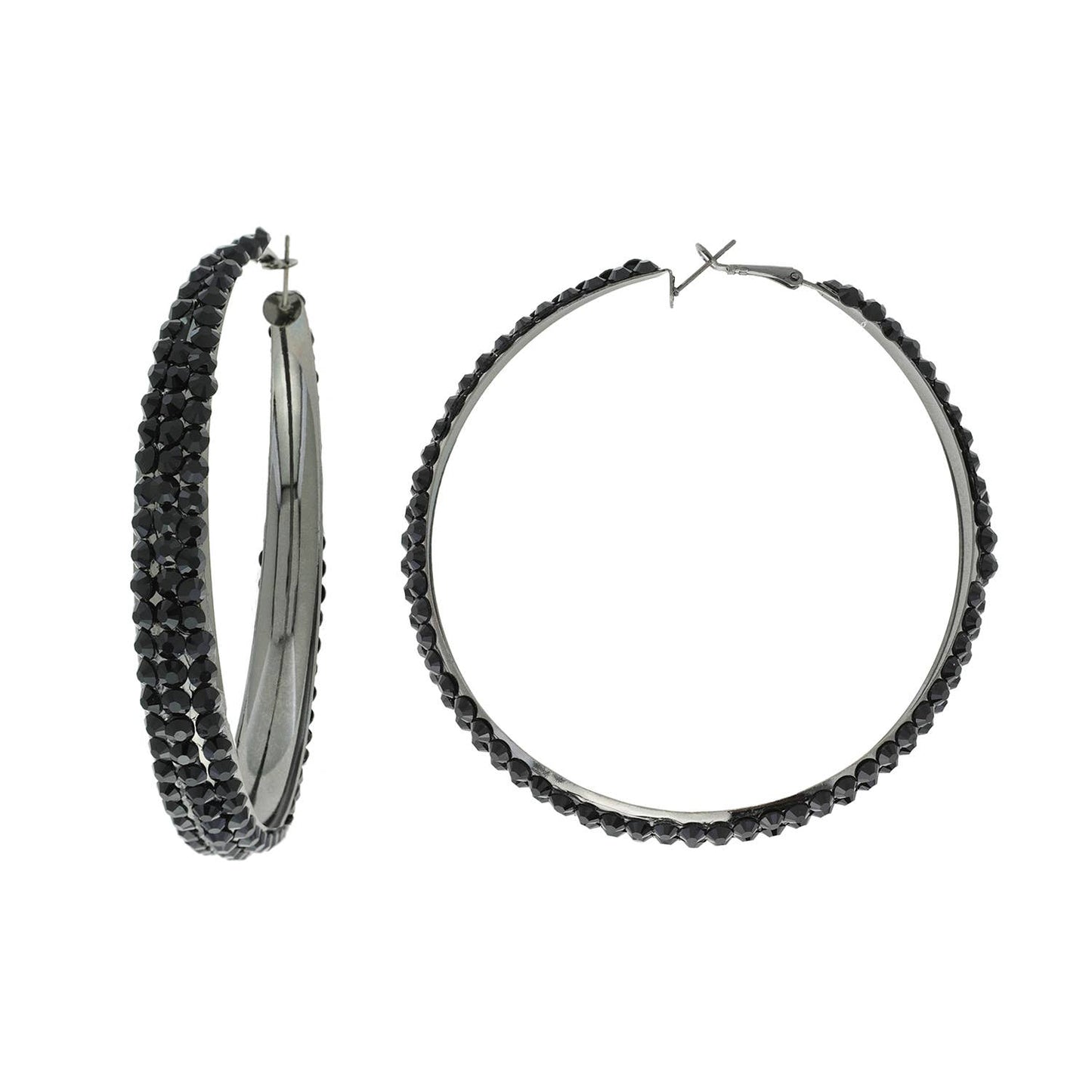 Colorful Rhinestone Embellished Hoop Earrings