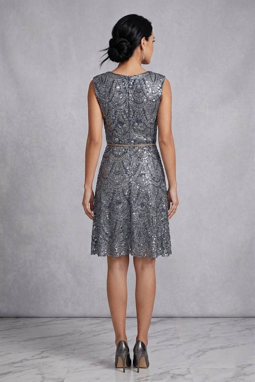 Short Dress With Metallic Details