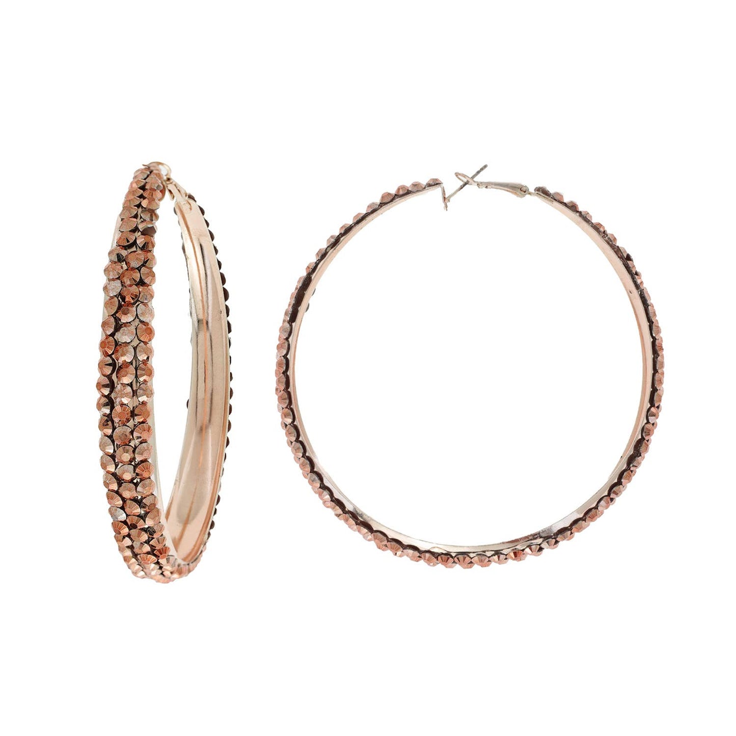 Colorful Rhinestone Embellished Hoop Earrings