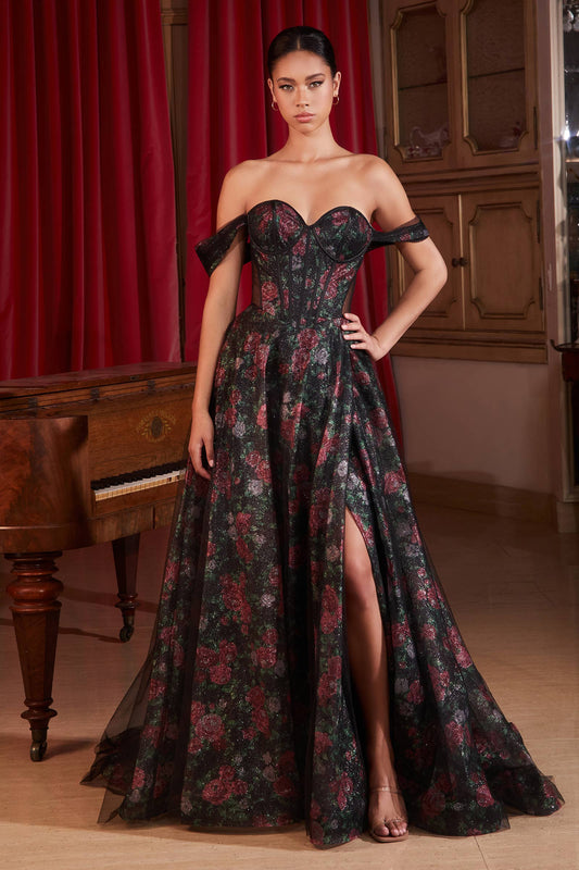 BLACK FLORAL UNDERLAY