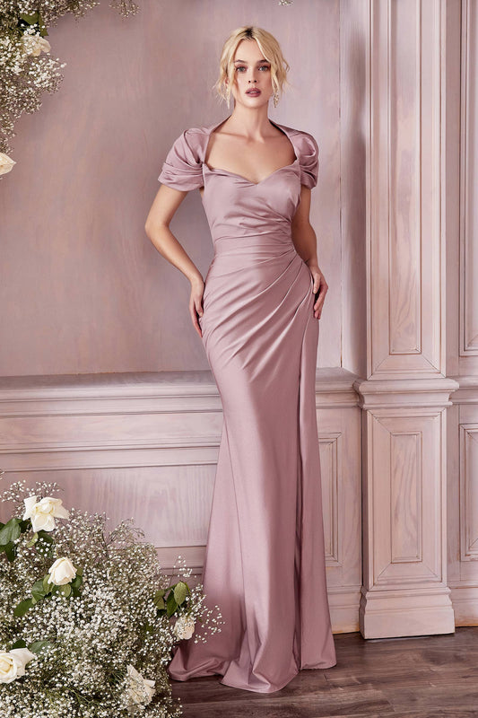 CAP SLEEVE SHAWL FITTED DRESS
