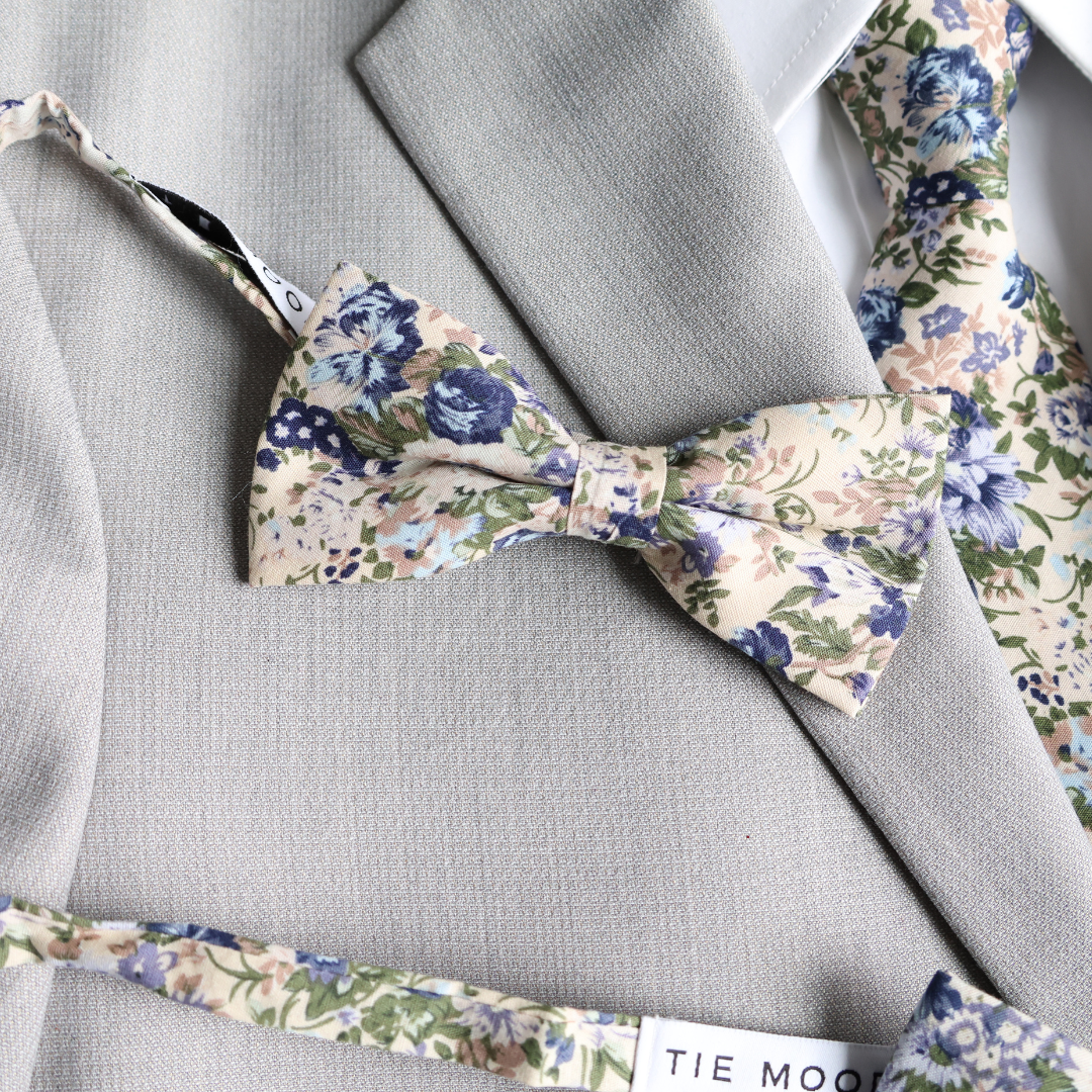 Tuscany Olive Green Floral Slim Tie