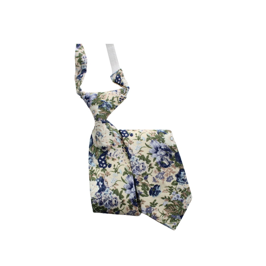 Tuscany Olive Green Floral Slim Tie