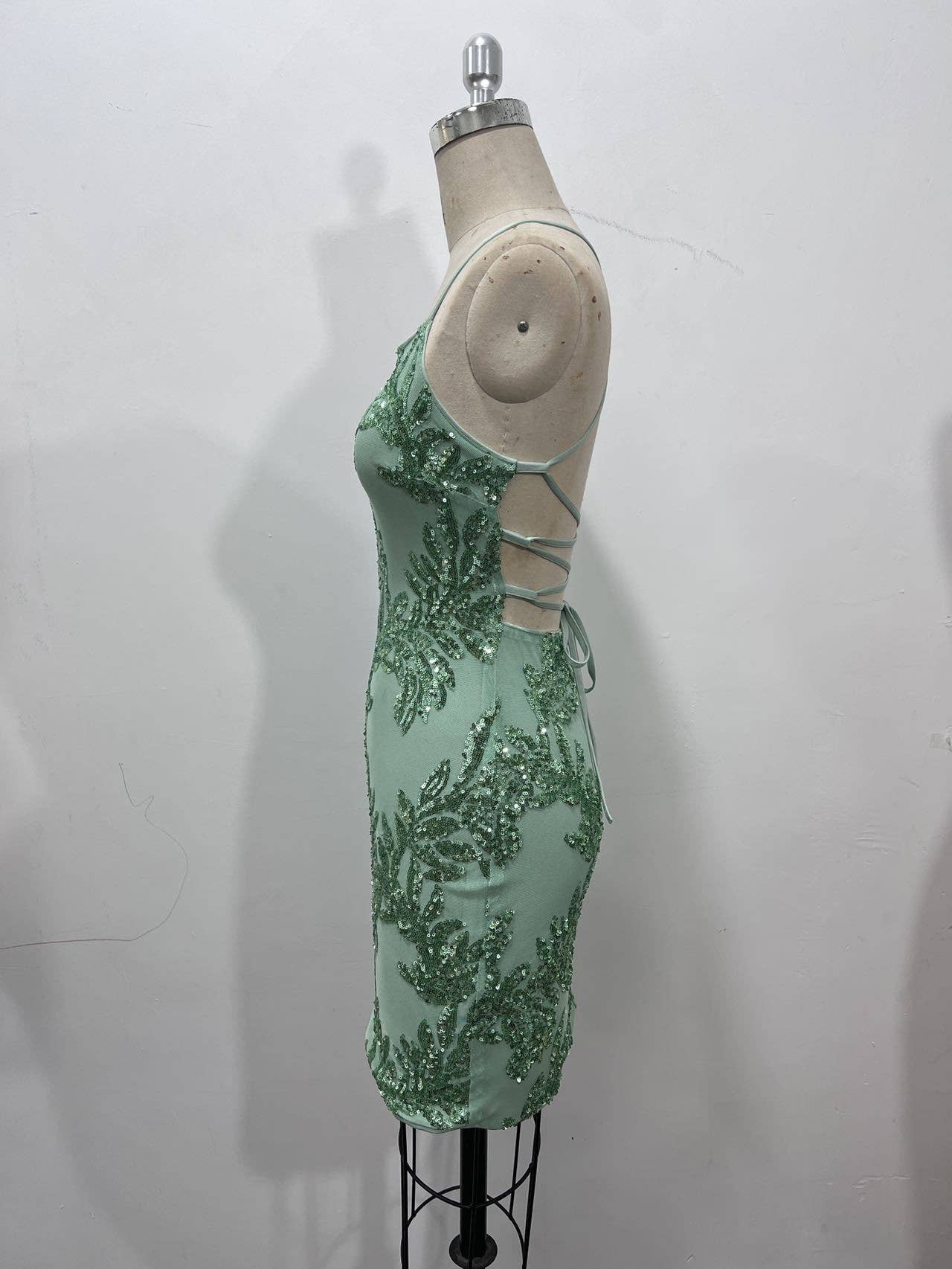 Sexy slip backless mini sequin party dress