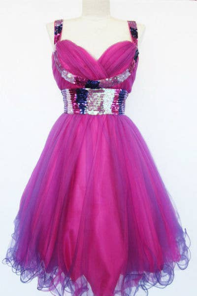 Short Dress With Sequins