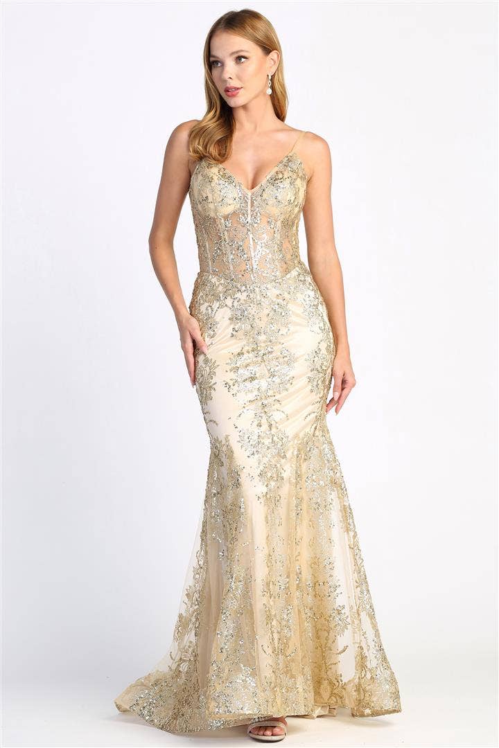 Glitter V-neck Mermaid