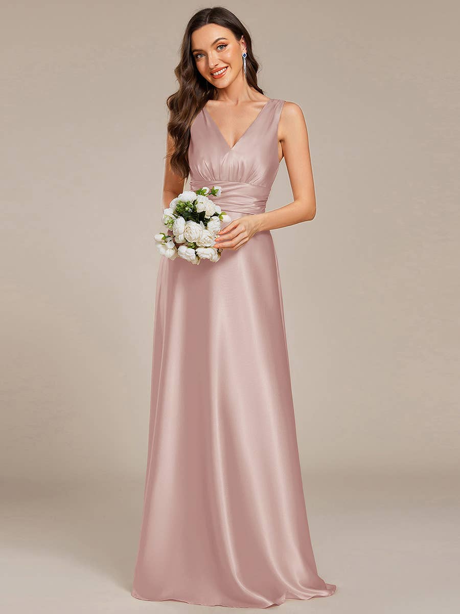 Elegant Satin Bridesmaid Dresses with Pockets