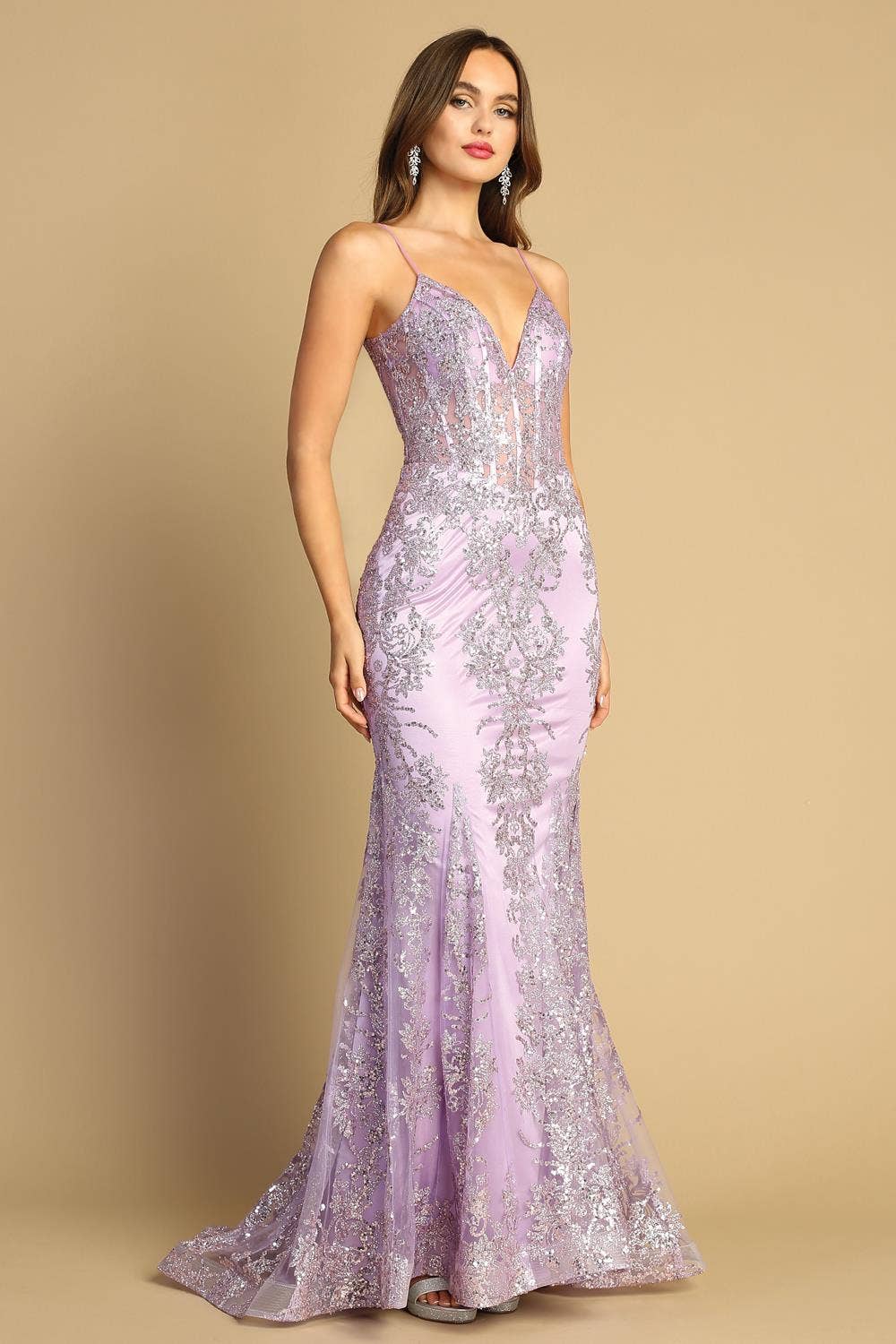 Glitter V-neck Mermaid