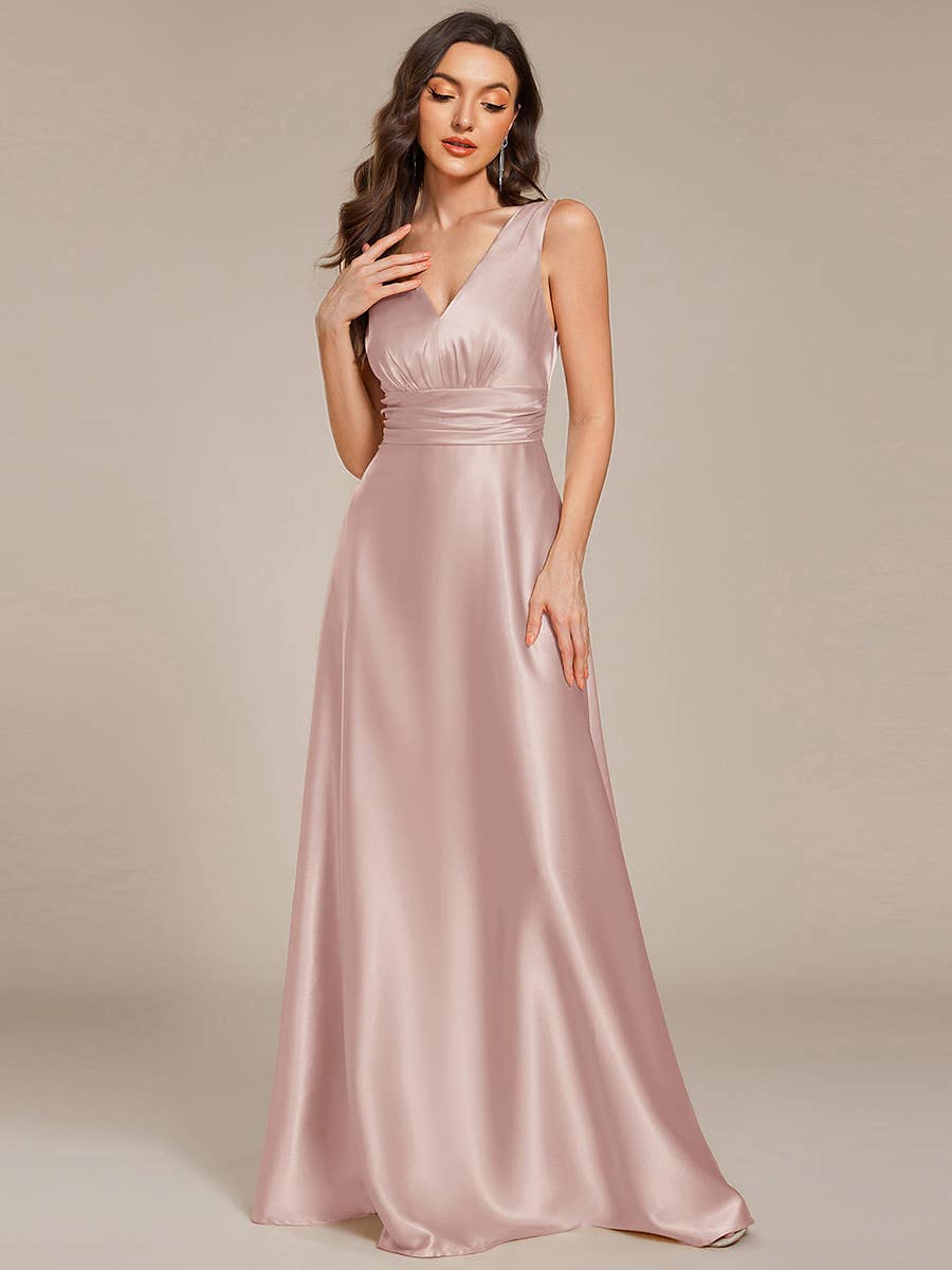 Elegant Satin Bridesmaid Dresses with Pockets