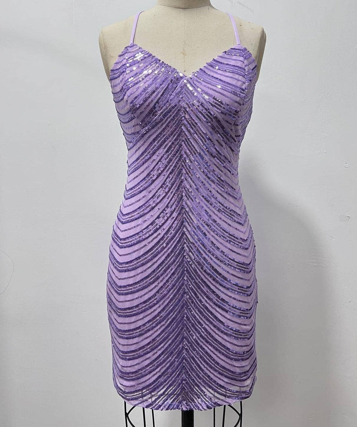 Sexy embroidery line patterns mini sequin party dress