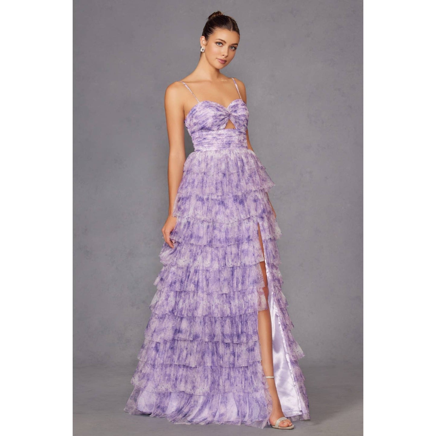TIERED RUFFLED GOWN