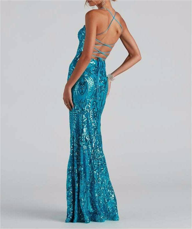 Sequins gown cocktail prom party dress