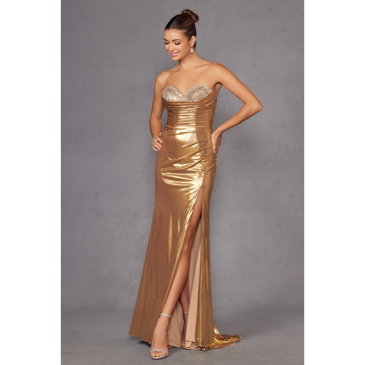 METALLIC DRESS  CRAFTED FROM LUXURIOUS FAB
