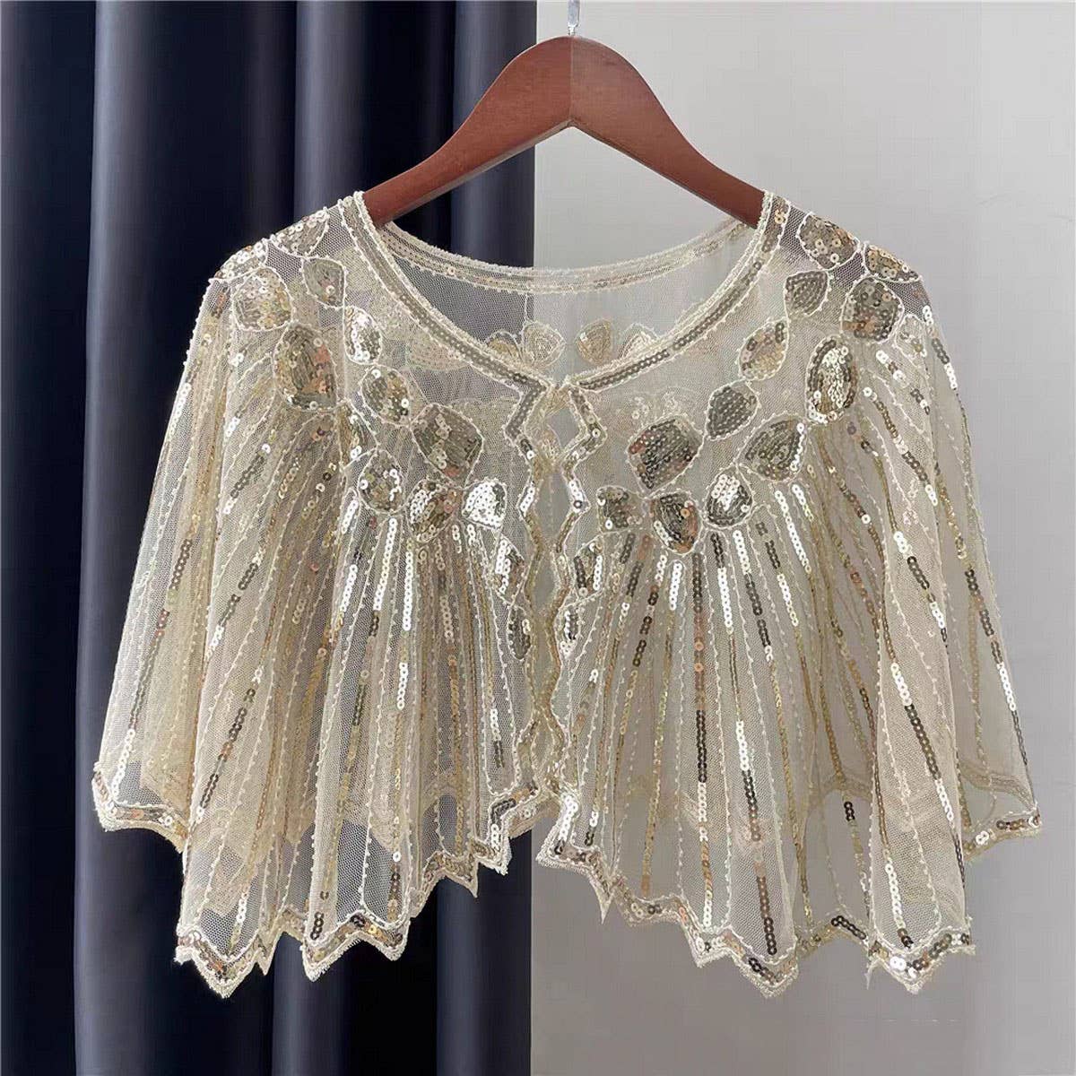 Lace Sequin Shawl – Evening Party Dress Cover_CWMM8954