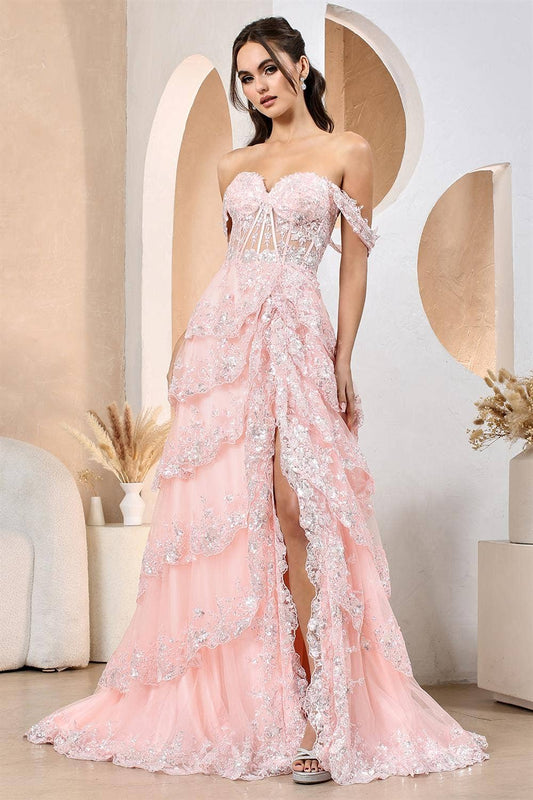 1 A-Line Sequin Gown with Slit