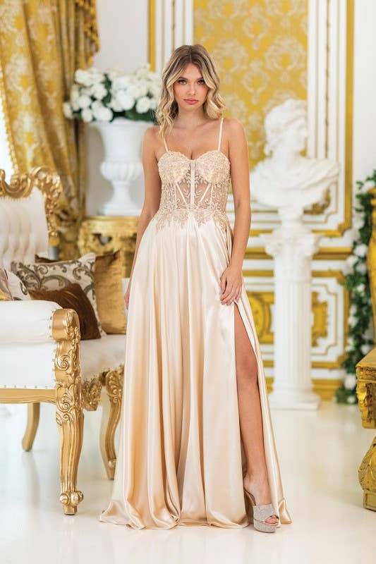 Strapless with Beaded Bodice
