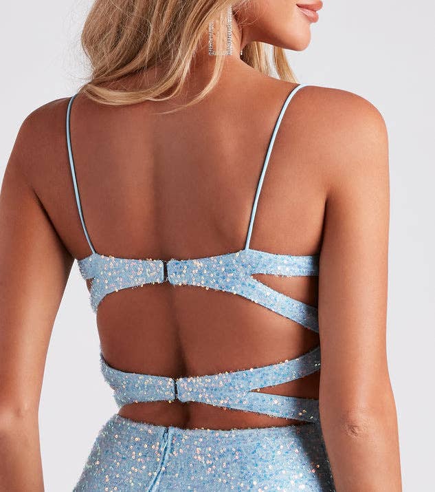 Party strap sequin mini dress