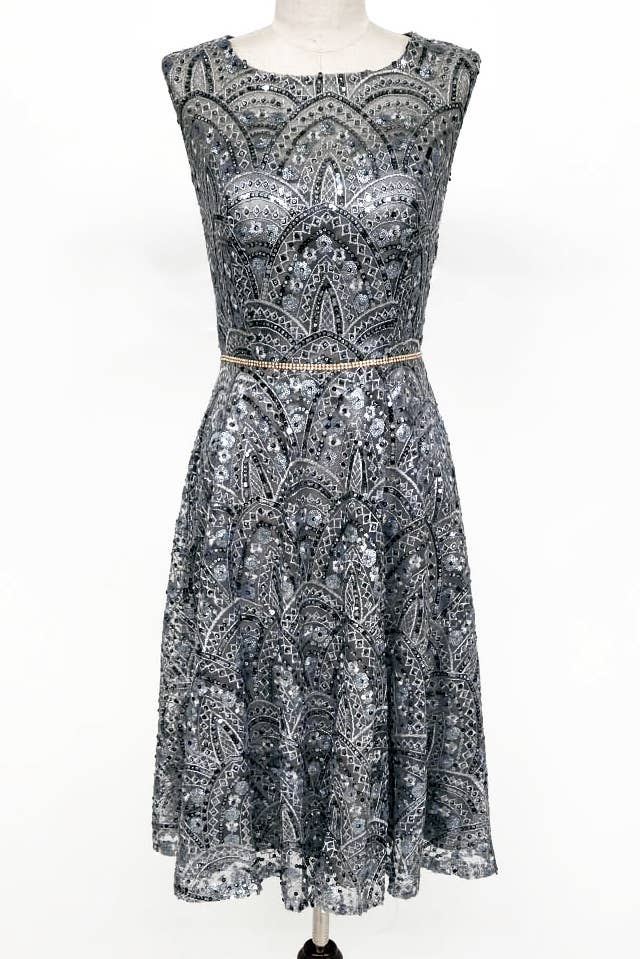 Short Dress With Metallic Details