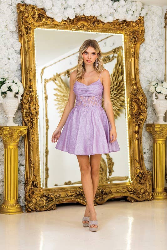 Flared Skirt Homecoming Dress