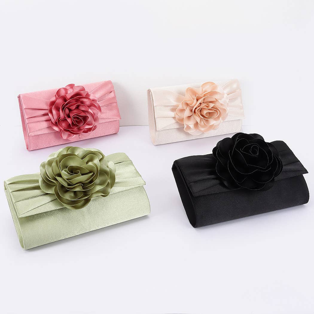 Z Clutch- Satin Flower Party Clutch