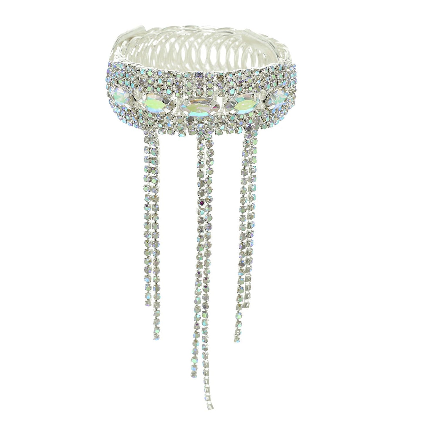 Rhinestone Pave Tassel Wrap Bracelet