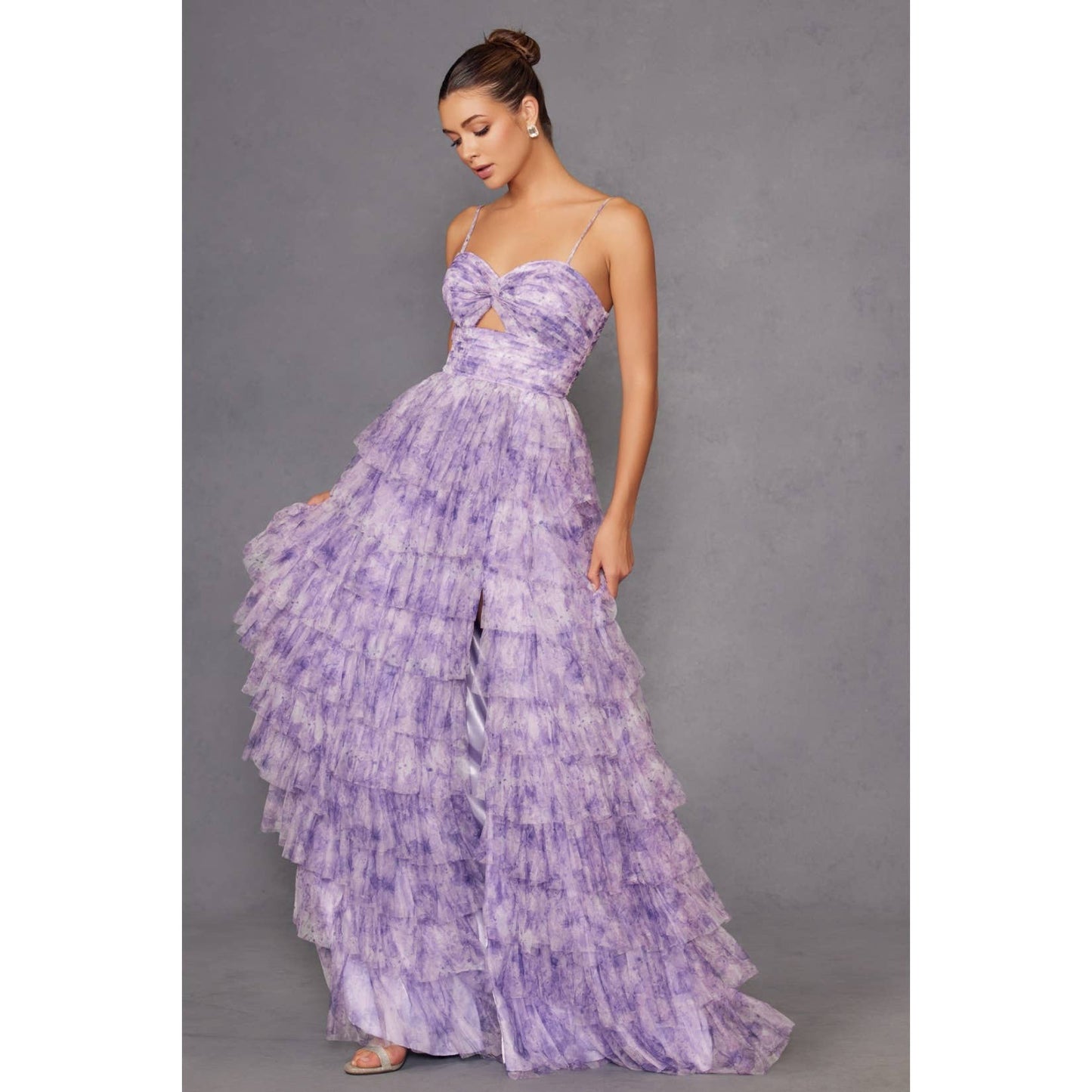 TIERED RUFFLED GOWN