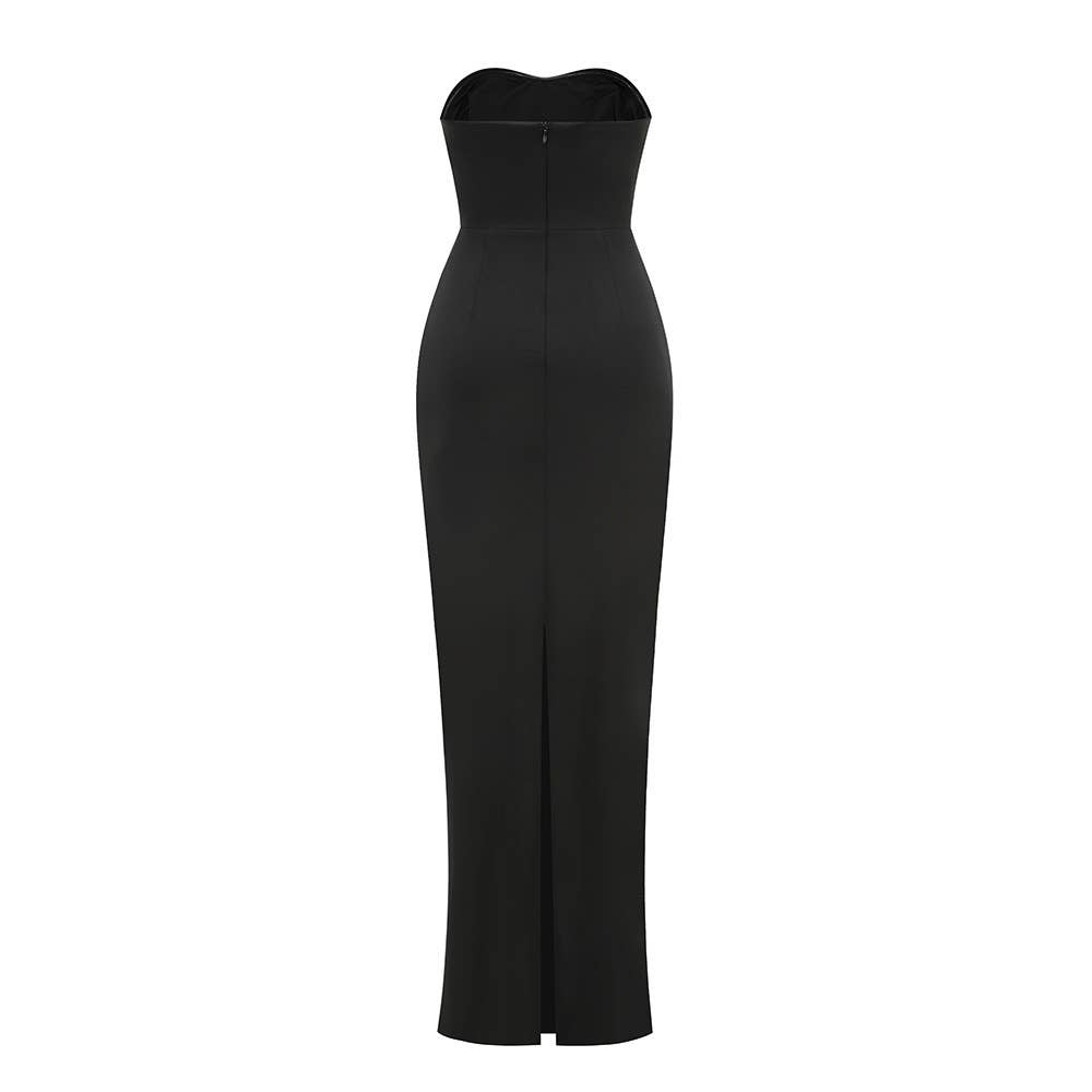 Glamorous Handmade Beaded Tube Top Slim Maxi Dress