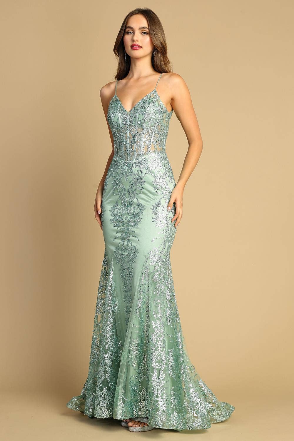 Glitter V-neck Mermaid