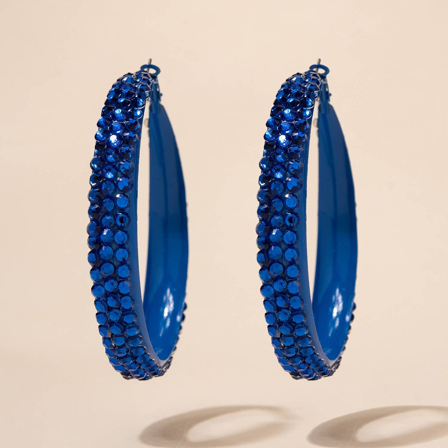 Colorful Rhinestone Embellished Hoop Earrings