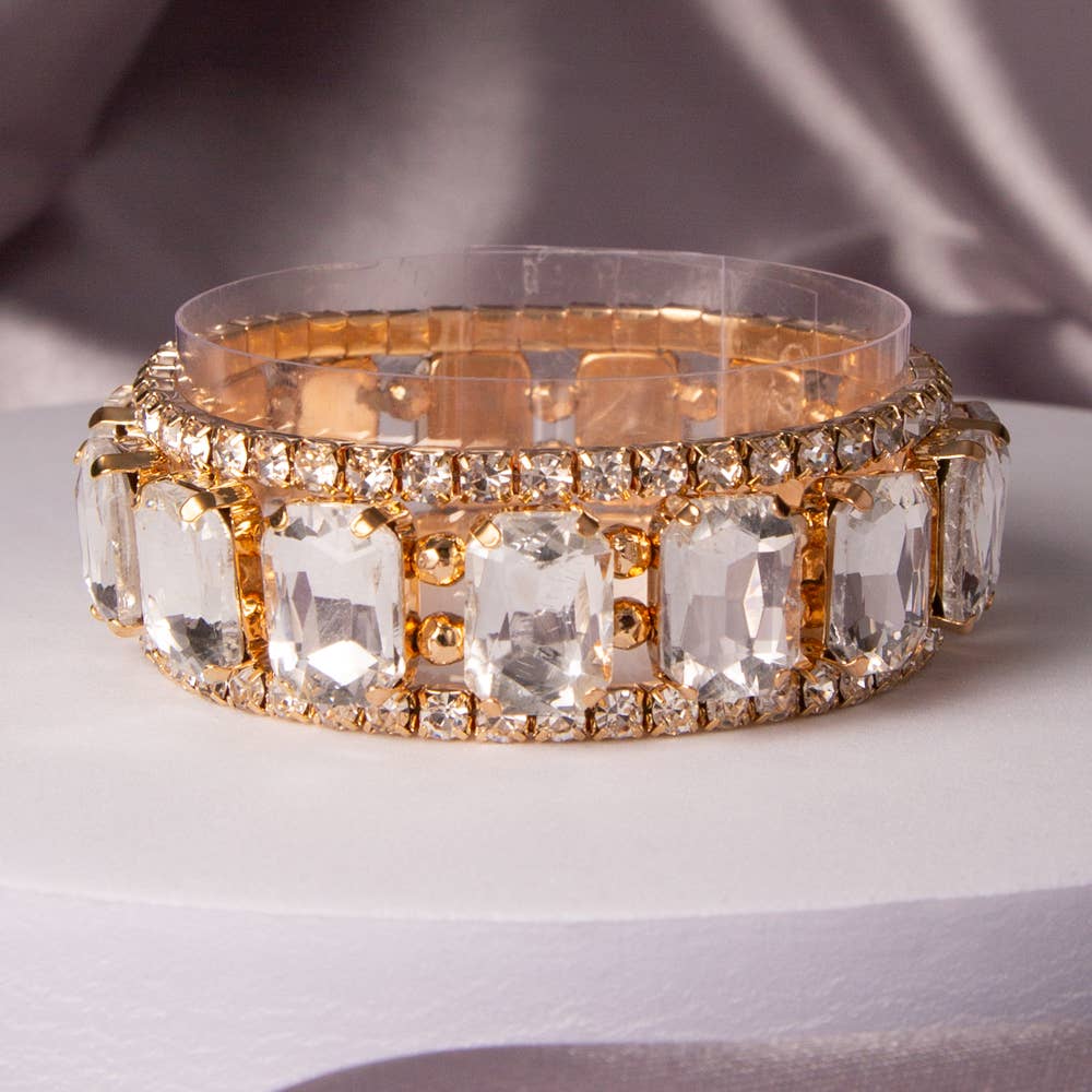 Multi-Cut Prong-Set Crystal Bracelet Set