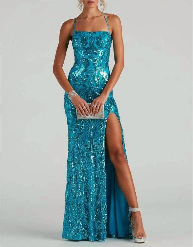 Sequins gown cocktail prom party dress
