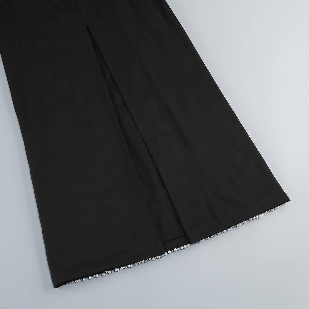 Glamorous Handmade Beaded Tube Top Slim Maxi Dress