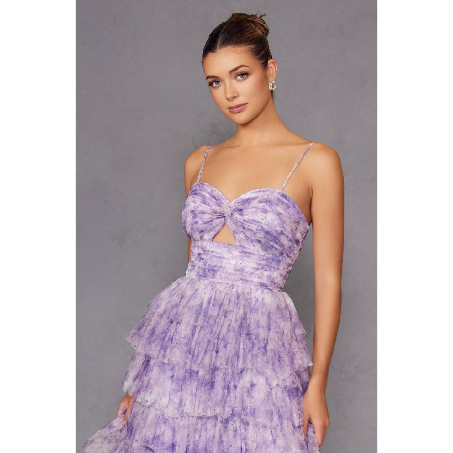 TIERED RUFFLED GOWN