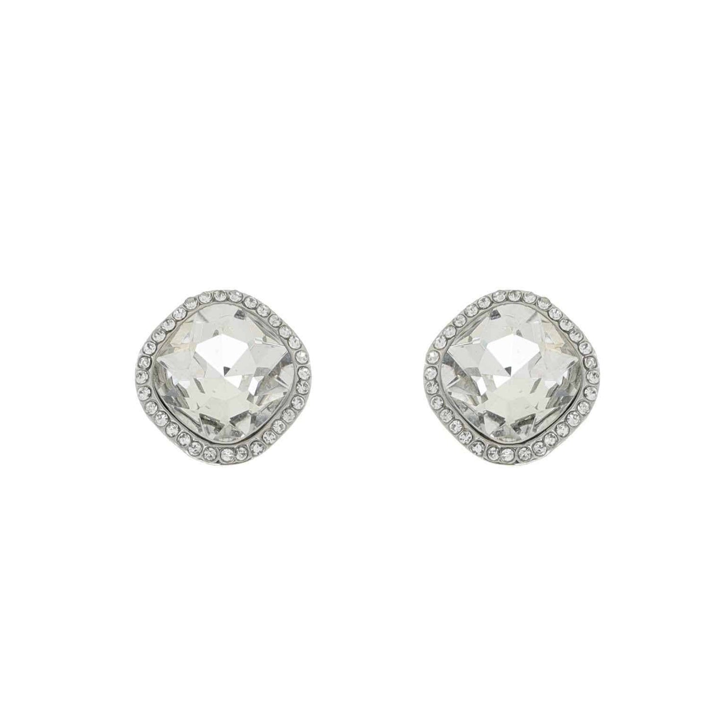 Crystal Diamond Shaped Halo Stud Earrings