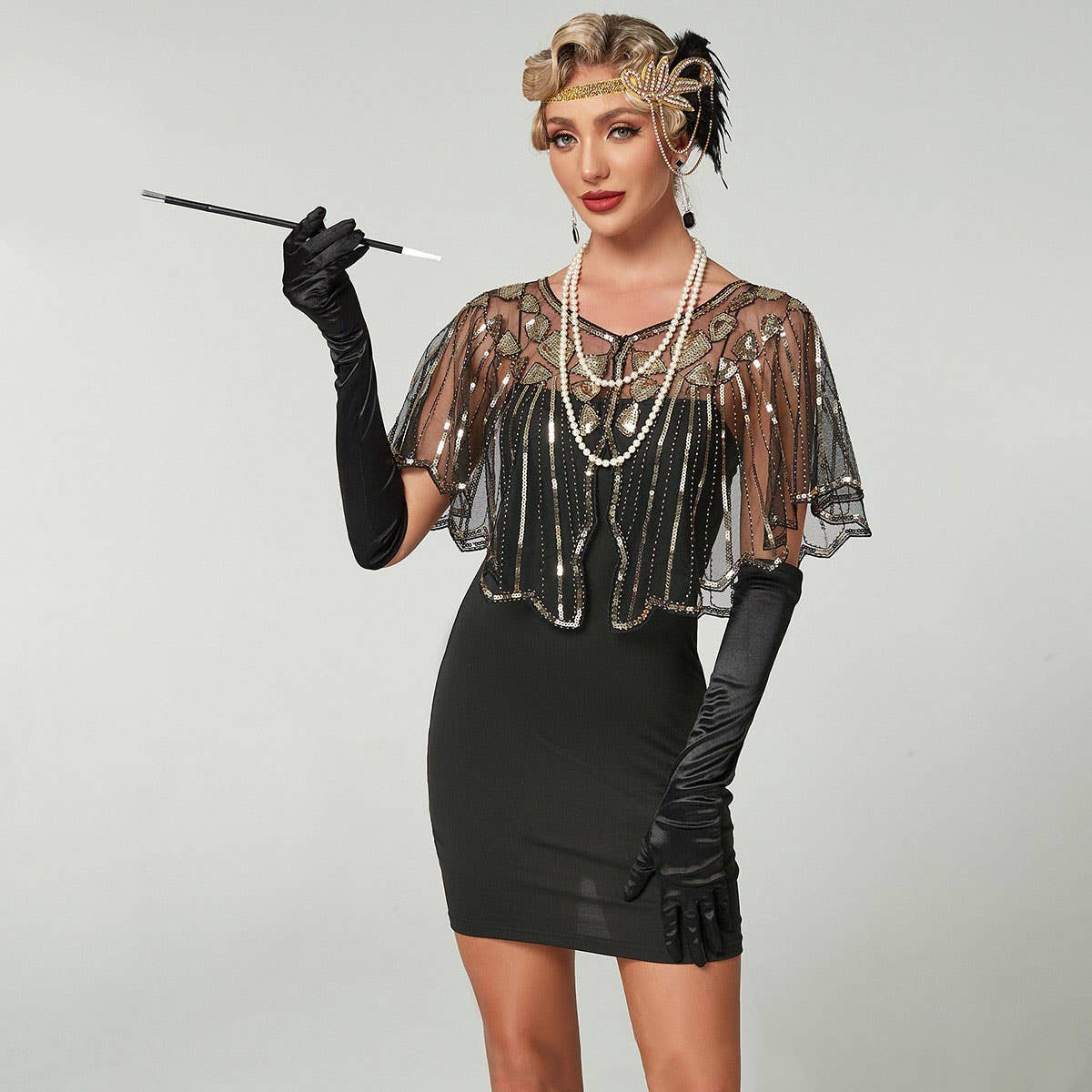Lace Sequin Shawl – Evening Party Dress Cover_CWMM8954