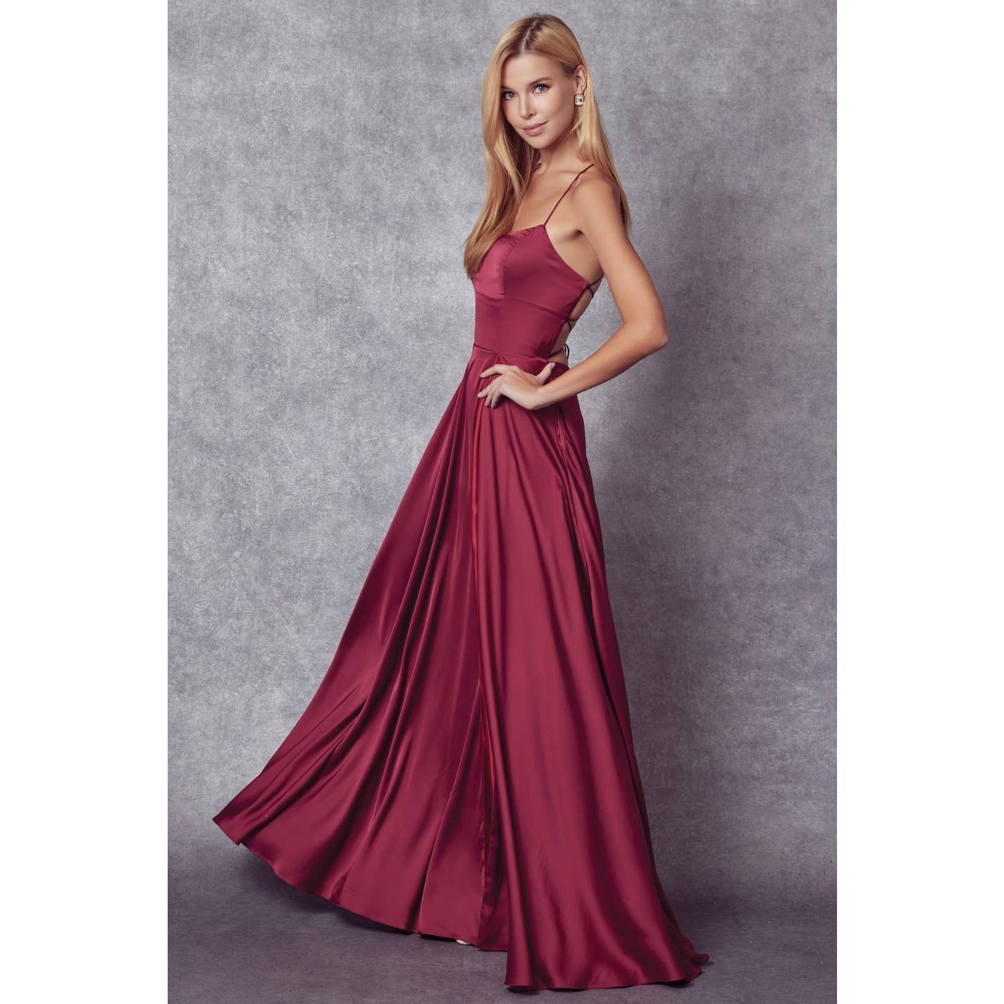 SALE- A-LINE SIDE SLIT SKIRT EVENING FORMAL DRESS