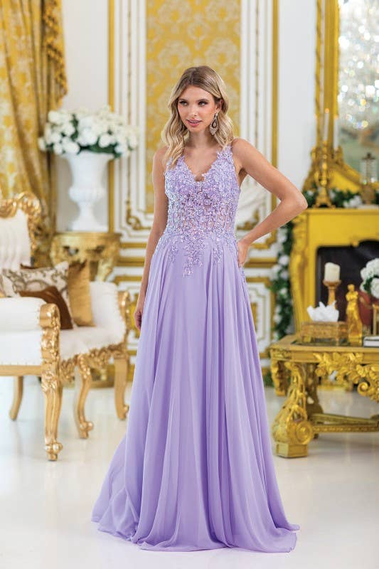 Overlay and Sleeveless Design Prom Dress